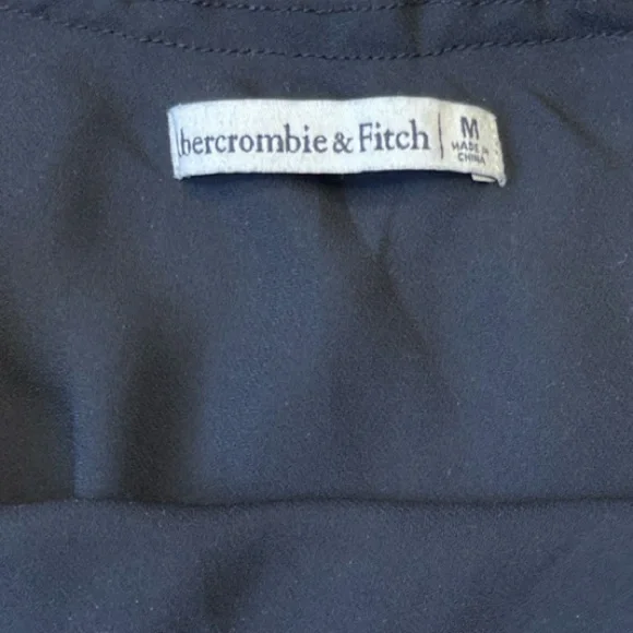 Abercrombie & Fitch Black Floral Midi Slit Dress, Spaghetti Straps - Size Medium - Picture 8 of 12